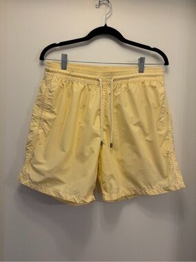 Solid & Striped Men's Yellow Striped Swim Shorts Size L Large